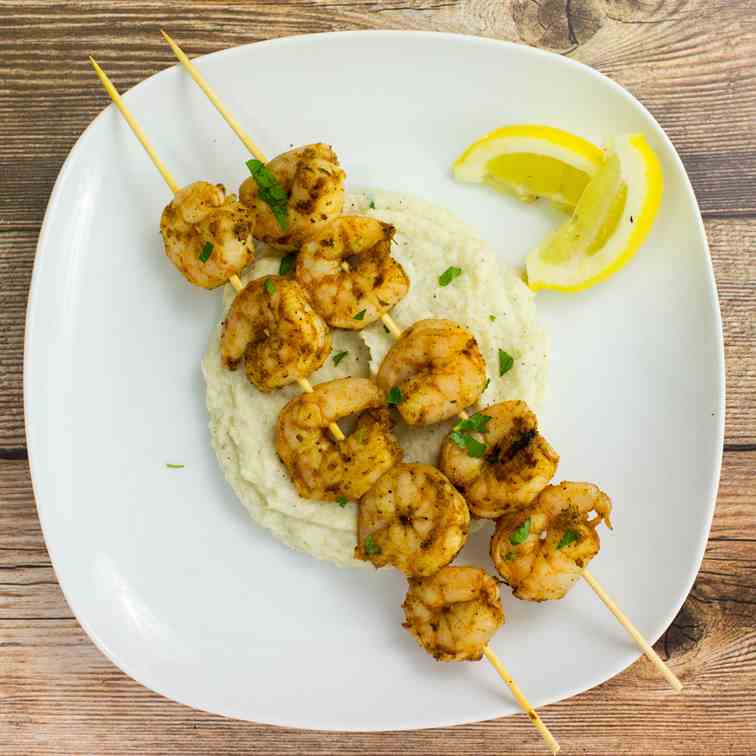 Grilled Blackened Shrimp Skewers