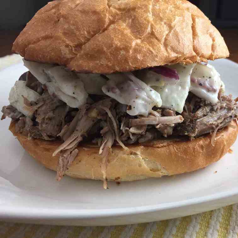 Pulled Pork Sandwich and Coleslaw
