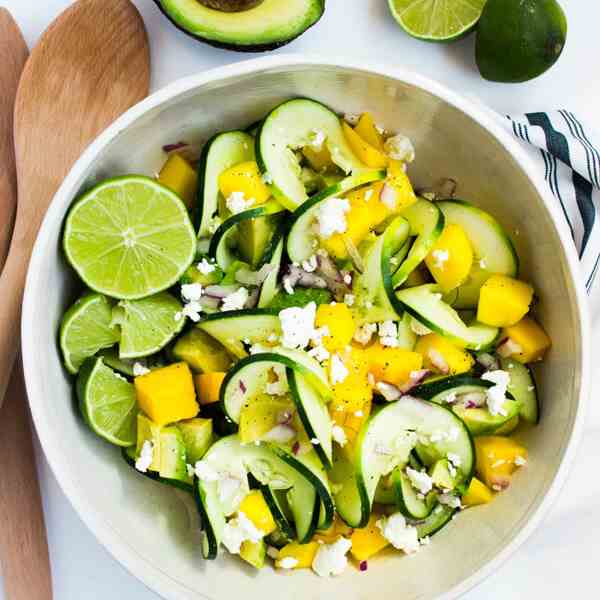 Spiralized Cucumber Summer Salad