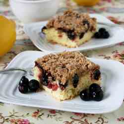 Lemon Saskatoon Crumble Coffee Cake