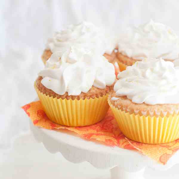 Orange Cupcakes with Lemon Whipped Cream