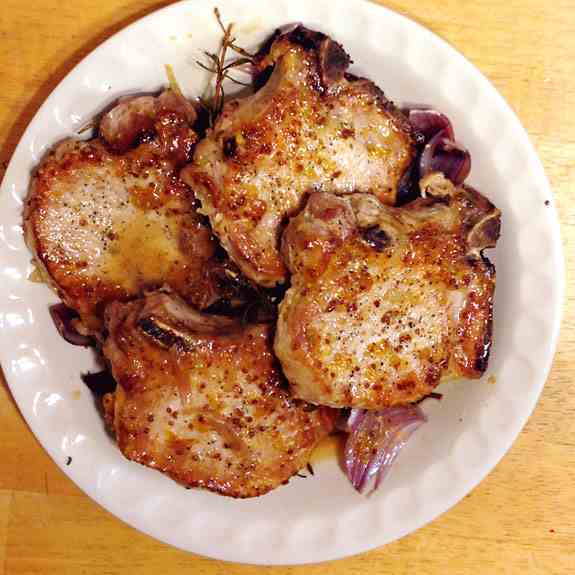 Orange-Mustard Glazed Pork Chops