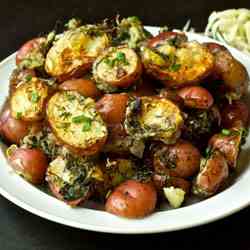 Roast Potatoes with Garlic & Cheese