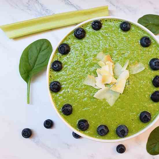 Green Spinach Celery Smoothie Bowl