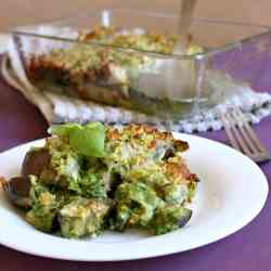 Cheesy aubergine casserole