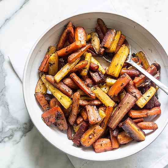 Honey Balsamic and Herb Roasted Carrots 