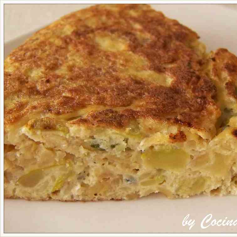 Potato and zucchini omelette