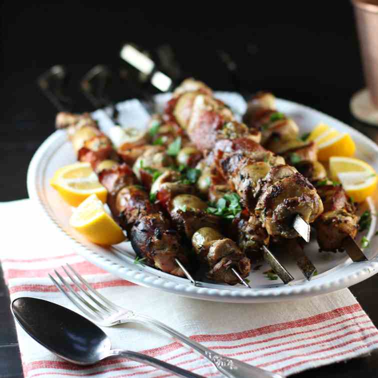 Chicken, Potato & Prosciutto Kabobs