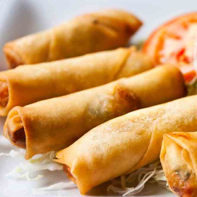 Air Fryer Leftover Turkey Spring Rolls