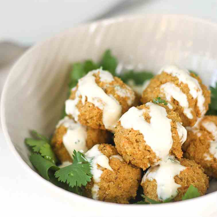 Vegetarian Meatballs with Tahini Sauce