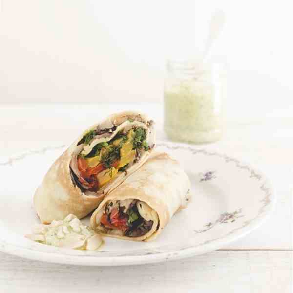 Crepes with grilled vegetables