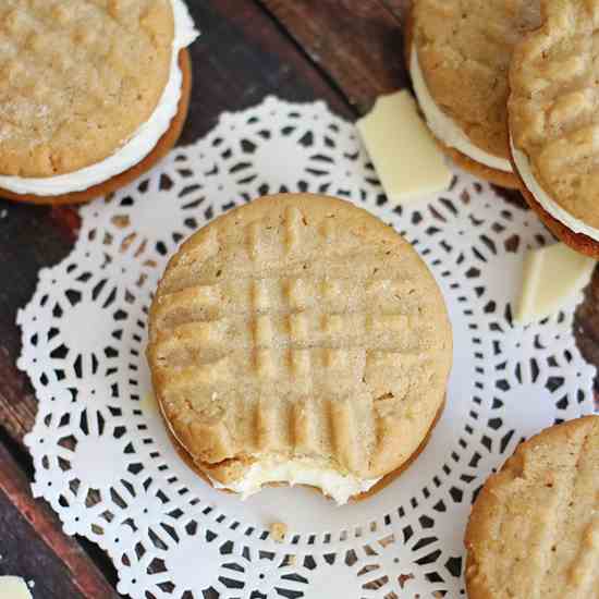 PB White Chocolate Sandwich Cookies