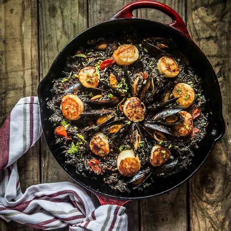 Squid Ink Seafood Paella