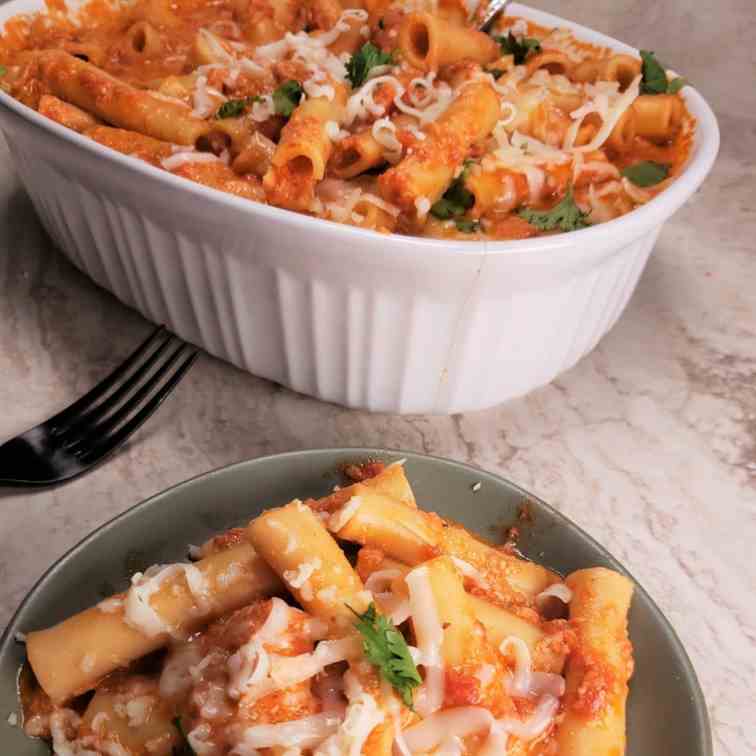 Pressure Cooker Creamy Baked Ziti