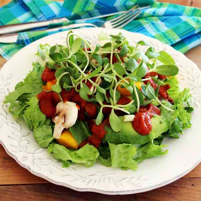 Avocado Mango Sprout Salad: Raw Food Recip