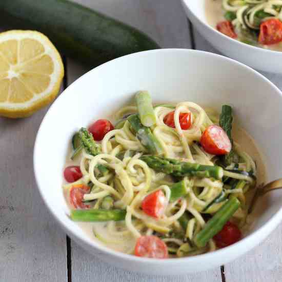 Lemon Coconut Zoodles w-Asparagus - Lemon