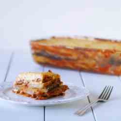 Vegan moussaka with cashew cream