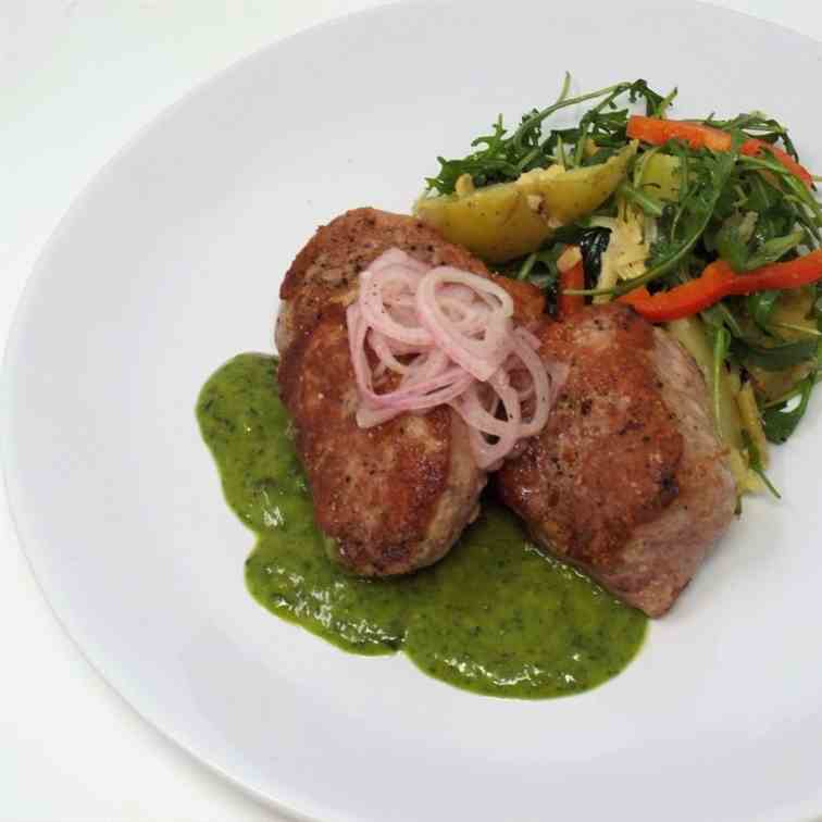 Pork Medallions with Italian Salsa Verde