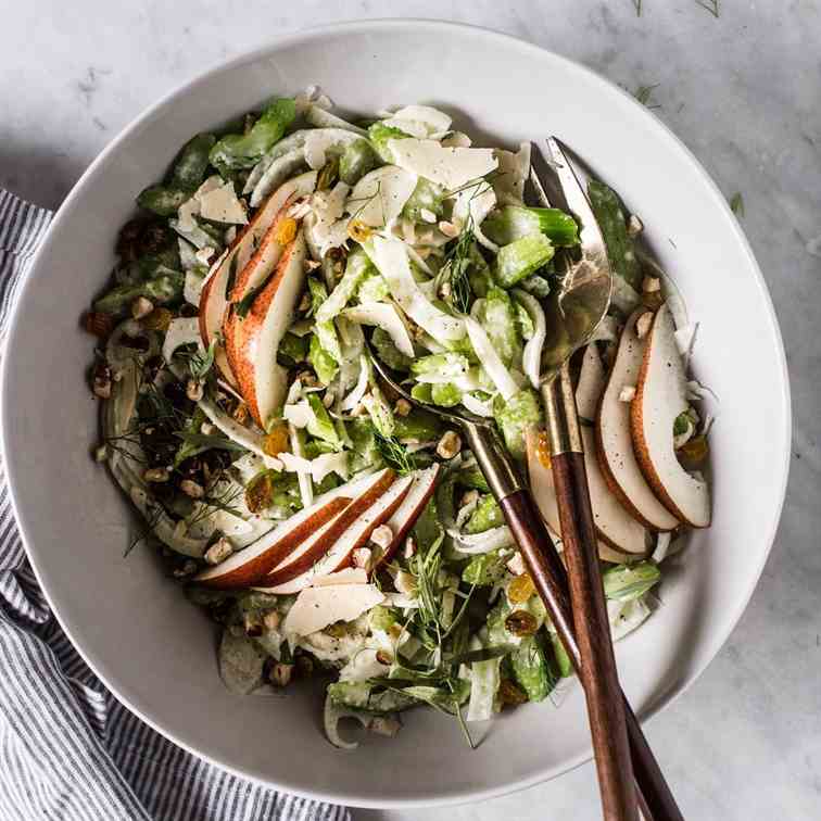 Celery Pear and Hazelnut Salad