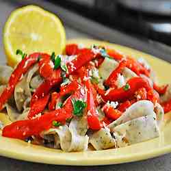 Tagliatelle with Roasted Bell Pepper Salad