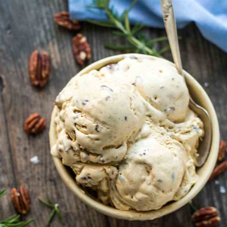 Rosemary Brown Butter Pecan Ice Cream