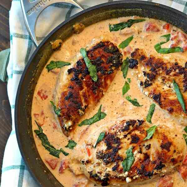 Skillet Basil Cream Chicken