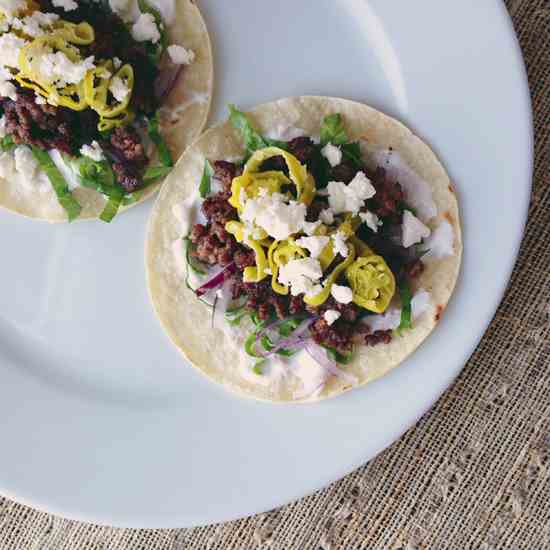 Middle Eastern Inspired Beef Tacos