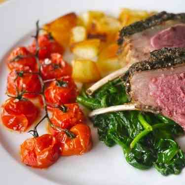 Olive crusted Rack of Lamb