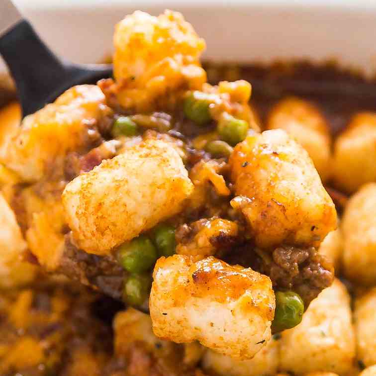 Bacon Cheeseburger Tater Tot Casserole Rec