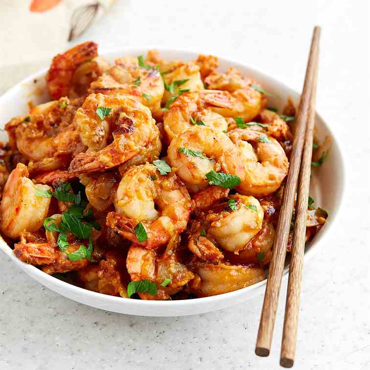 Hot and Spicy Hunan Shrimp