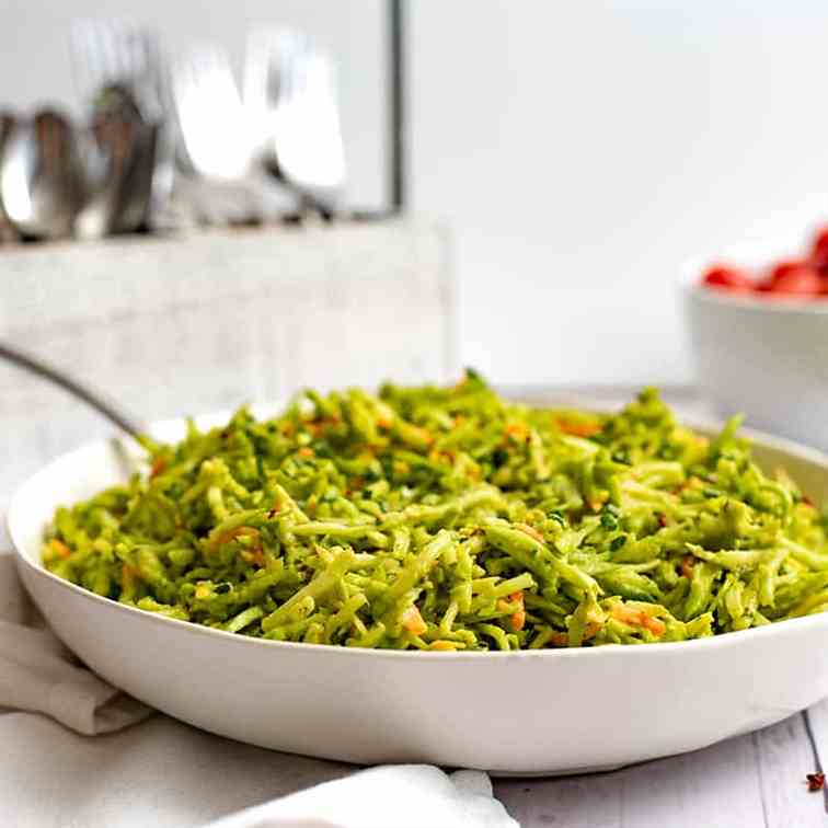 Broccoli Slaw Salad Avocado Ranch Dressing