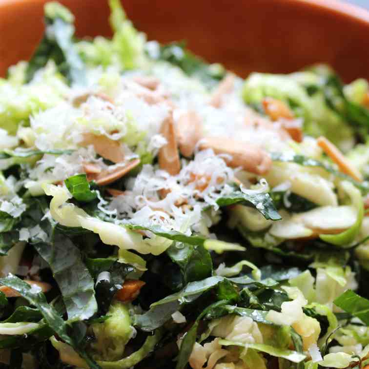Shredded Kale and Brussels Sprout Salad