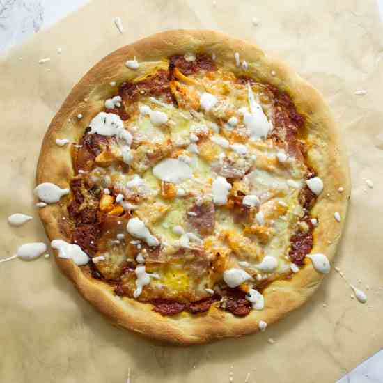 Sriracha Chicken Bacon Ranch Pizza