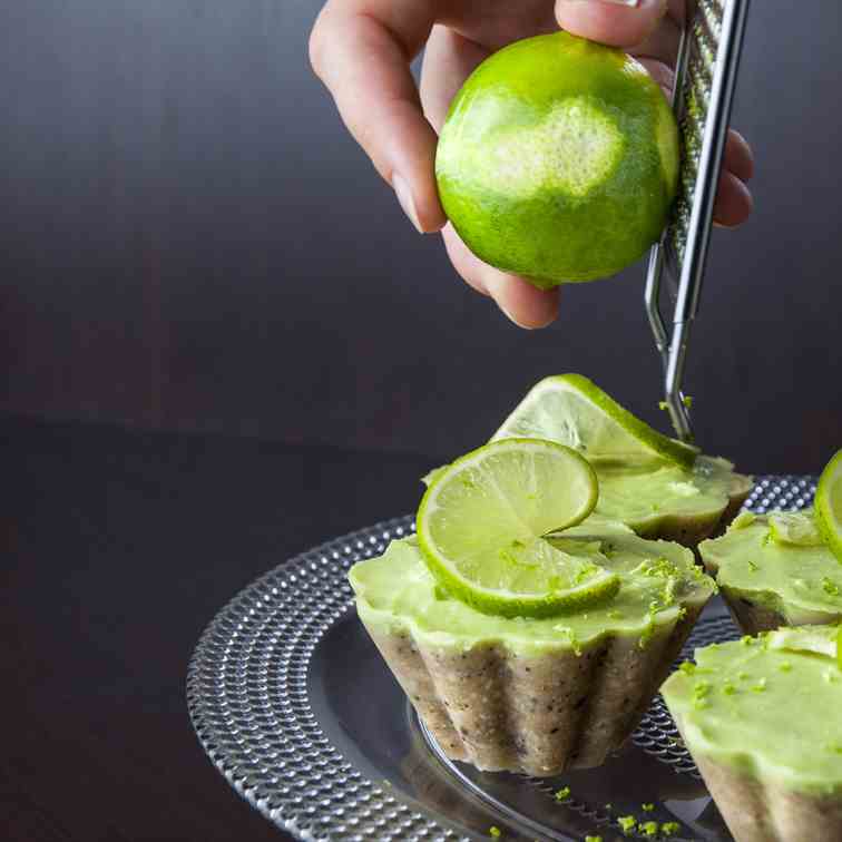 Raw Mini Lime Cheesecakes