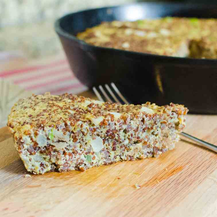 Red Quinoa, Egg and Sausage Skillet