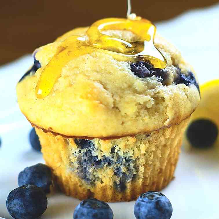 Greek Yogurt Blueberry Muffins