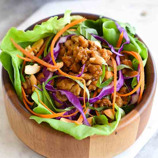 Paleo Thai Chicken Lettuce Wraps