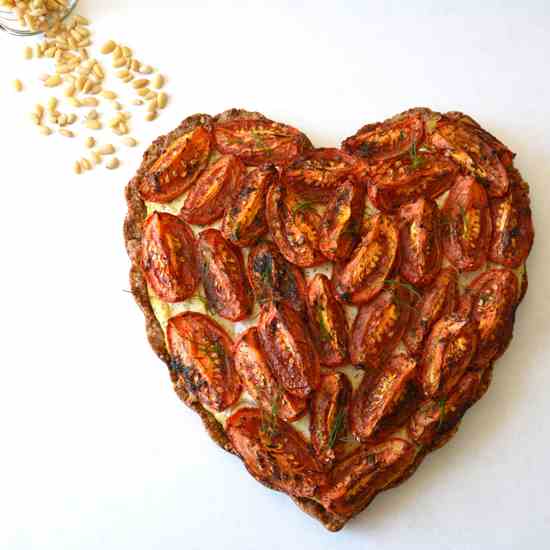 Dill Roasted Plum Tomato Tart