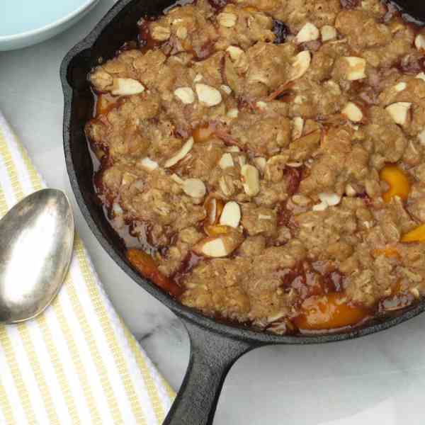 peach cherry almond crisp