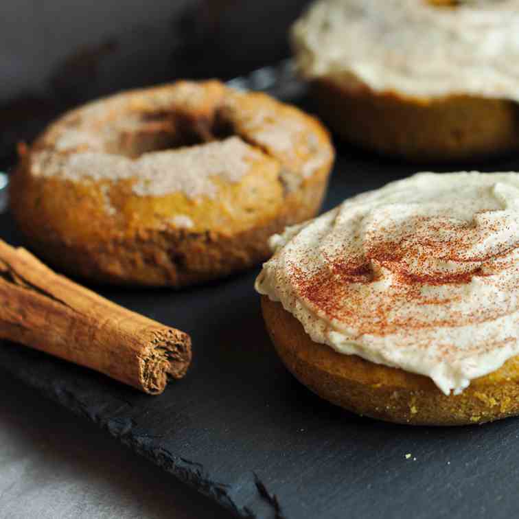 Coffee Glaze Pumpkin Doughnuts