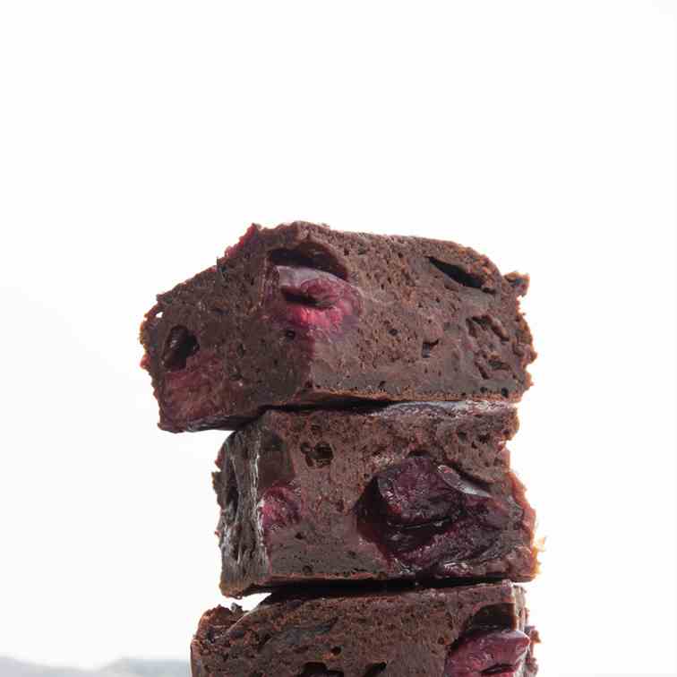 Vegan Yogurt Brownies with Cherries