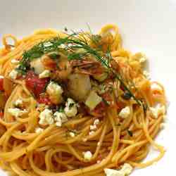 Grilled Prawns with Spaghetti