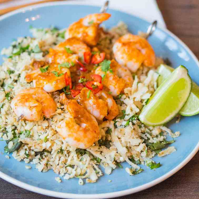 Thai Prawns with Cauliflower Rice