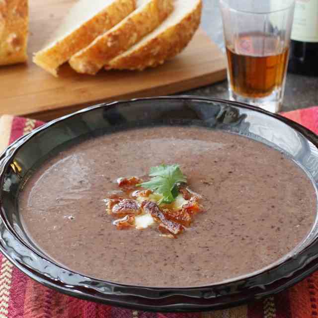 Black Bean Soup with Bacon & Sherry