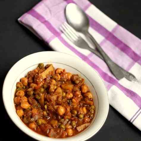 chickpeas potato peas masla