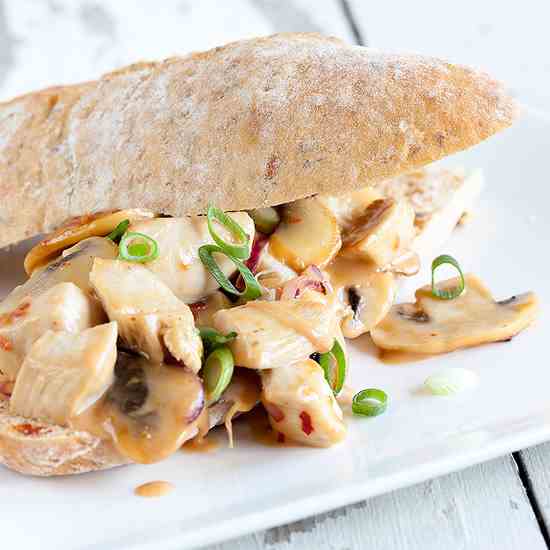 Chicken and mushroom sandwich