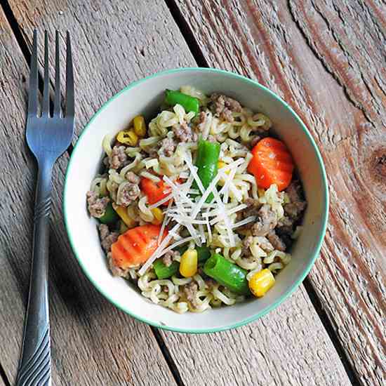 Ramen Noodle & Beef Skillet