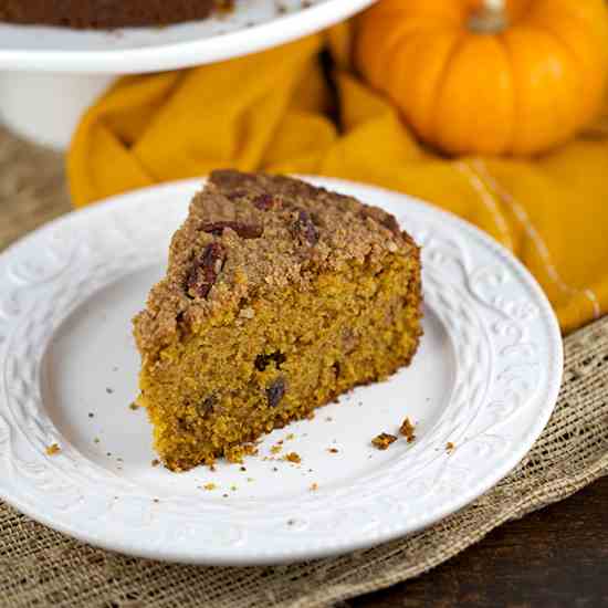 Pumpkin Pecan Streusel Coffee Cake