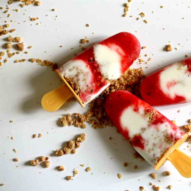 Strawberry Cheesecake Popsicles