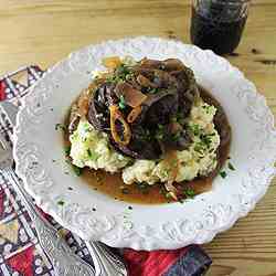 Braised Lamb Shank with Port & Mushrooms